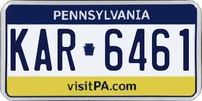 PA license plate KAR6461