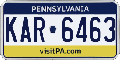PA license plate KAR6463
