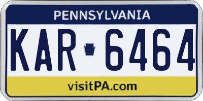 PA license plate KAR6464