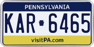 PA license plate KAR6465