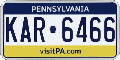 PA license plate KAR6466