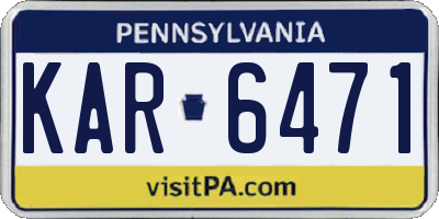 PA license plate KAR6471