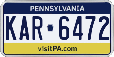 PA license plate KAR6472