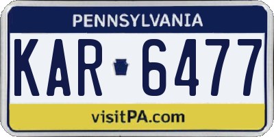PA license plate KAR6477