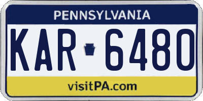 PA license plate KAR6480