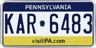PA license plate KAR6483