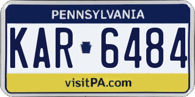 PA license plate KAR6484