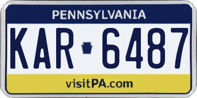 PA license plate KAR6487