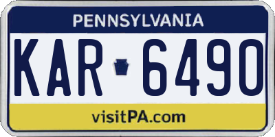 PA license plate KAR6490