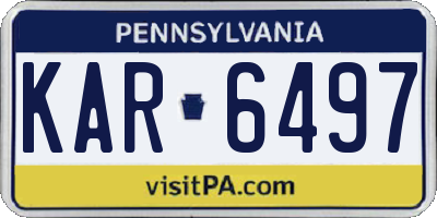 PA license plate KAR6497