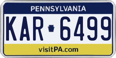 PA license plate KAR6499