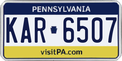 PA license plate KAR6507