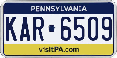 PA license plate KAR6509