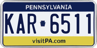 PA license plate KAR6511