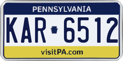PA license plate KAR6512