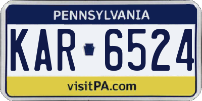 PA license plate KAR6524