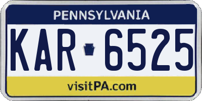 PA license plate KAR6525