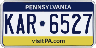 PA license plate KAR6527