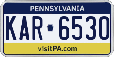 PA license plate KAR6530