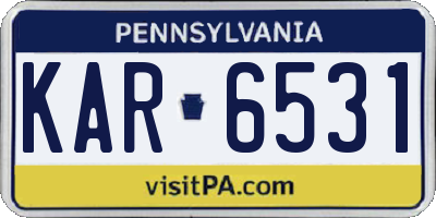 PA license plate KAR6531