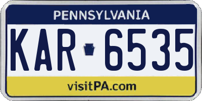 PA license plate KAR6535