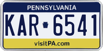 PA license plate KAR6541
