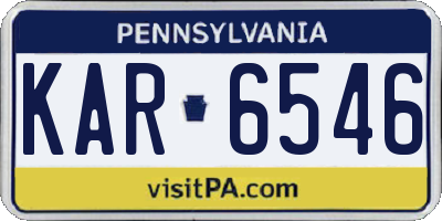 PA license plate KAR6546