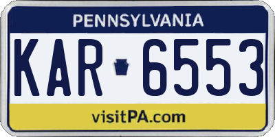 PA license plate KAR6553