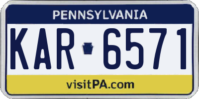 PA license plate KAR6571