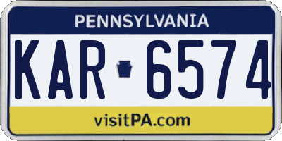 PA license plate KAR6574