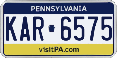 PA license plate KAR6575