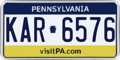 PA license plate KAR6576