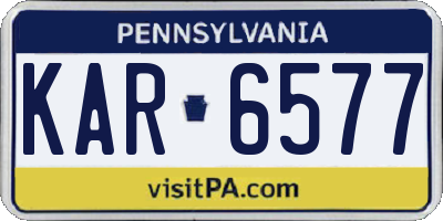 PA license plate KAR6577
