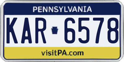 PA license plate KAR6578