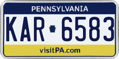 PA license plate KAR6583
