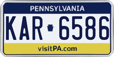 PA license plate KAR6586