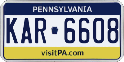 PA license plate KAR6608