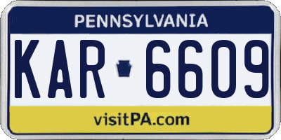 PA license plate KAR6609