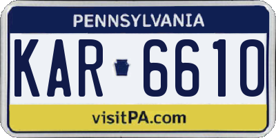 PA license plate KAR6610