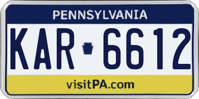 PA license plate KAR6612
