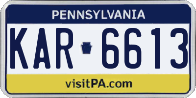 PA license plate KAR6613