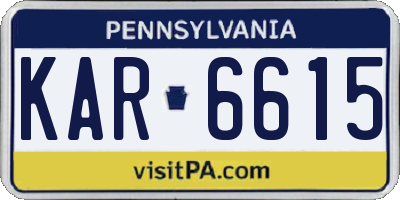 PA license plate KAR6615