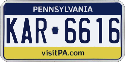 PA license plate KAR6616