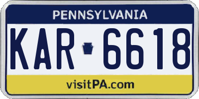 PA license plate KAR6618