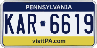 PA license plate KAR6619