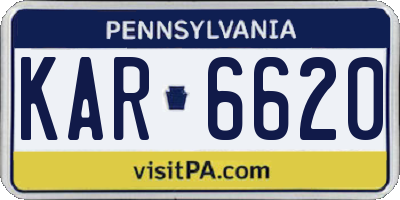 PA license plate KAR6620