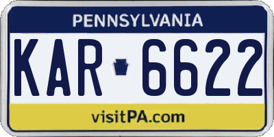 PA license plate KAR6622