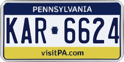 PA license plate KAR6624