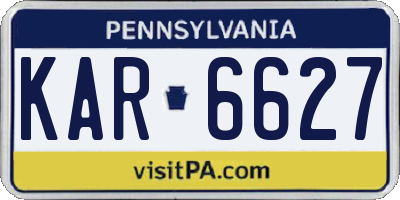 PA license plate KAR6627