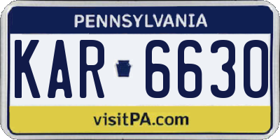 PA license plate KAR6630